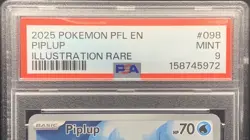 Piplup 098/094 IR - 2025 Pokemon Phantasmal Flames Illustration Rare PSA 9 MINT - Image 3
