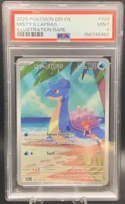 Misty's Lapras 194/182 IR - Pokemon Destined Rivals Illustration Rare PSA 9 MINT - Image 1