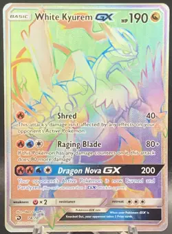 White Kyurem GX 74/70 HR - 2018 Pokemon Dragon Majesty Hyper Rare Rainbow GX NM - Image 1