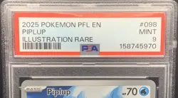 Piplup 098/094 IR - 2025 Pokemon Phantasmal Flames Illustration Rare PSA 9 MINT - Image 3