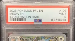 Meowth 106/094 IR - 2025 Pokemon Phantasmal Flames Illustration Rare PSA 9 MINT - Image 3