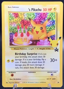 ______’s Pikachu 24 Birthday Promo - Pokemon Celebrations Classic Collection - Image 1