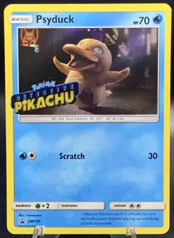 Psyduck SM199 Black Star Promo - Pokemon Sun & Moon Detective Pikachu STAMPED NM - Image 1