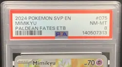 Mimikyu #SVP075 PSA 8 NM-MT - Pokemon Paldean Fates ETB Black Star Promo - Image 3