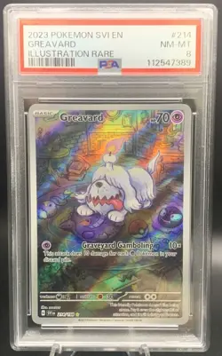 Greavard 214/198 PSA 8 NM-MT - Pokemon Scarlet & Violet Illustration Rare IR - Image 1