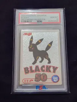 Pokemon Japanese Meiji 2000 Pikachu Promo Silve Blackie Get Card PSA 10 - Image 2
