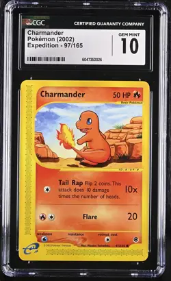 CGC 10 GEM MINT Charmander 2002 Expedition 97/165 Pokemon Card - Image 1