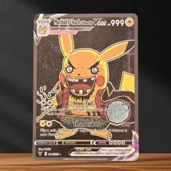 Pikachu Cosplay Marshall D Teach One Piece Pokemon Custom Fan Art Card Holo - Image 1
