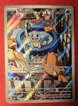 Pokemon Sv07 Stellar Crown Squirtle 148/142 Illustration Rare Holo Full Art - Image 1