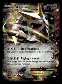 Aggron EX 93/160 EX Rare Holo Primal Clash Pokemon Card - Image 2