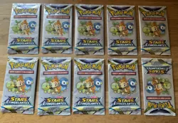 LOT DIX 10 BOOSTER DE CARTE POKEMON PACK LOISIR ECHANTILLON STAR ETINCELANTES - Image 1
