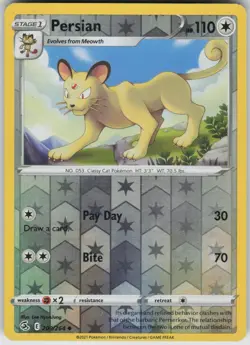 Persian 200/264 Uncommon Fusion Strike Pokemon Reverse Holo Near Mint - Image 1