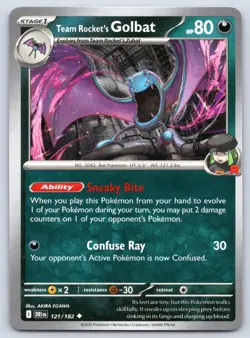 Team Rocket's Golbat 121/182 Uncommon Destined Rivals Pokemon NM - Image 1
