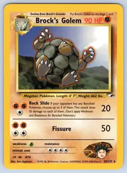 Brock's Golem 20/132 Gym Heroes Pokemon NM - Image 1