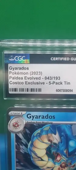 CGC 9.5 Pokemon - Gyarados Paldea Evolved 043 Cosmos Holo Rare Costco Exclusive - Image 3