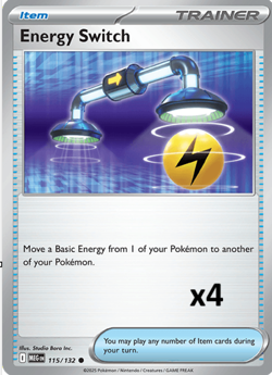 Pokemon TCG-Energy Switch x4 Playset Mega Evolution 115/132 NM - Image 1