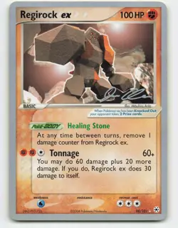 2004 Pokemon, Hidden Legends, #98/101 Regirock ex, 2006 World Championship JK MP - Image 1