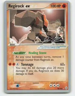 2004 Pokemon, Hidden Legends, #98/101 Regirock ex, 2006 World Championship JK LP - Image 1