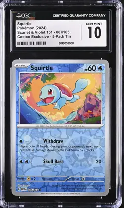 CGC 10 - SQUIRTLE - 007/165 - POKEMON 151 COSTCO COSMO HOLO ENGLISH - C3 - Image 1