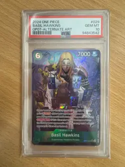 Basil Hawkins ALT ART (OP07-029 SR) PSA 10 (94843542) One Piece - Image 1