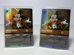 2x Disney Lorcana Mickey Mouse Friendly Face D100 COLLECTORS 18/P1 Foil Promo NM - Image 1