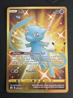 Mew 025/025 Secret Rare Pokemon Celebrations 25th Anniversary Gold - Image 1