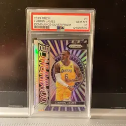 2023 Prizm Basketball Lebron James Silver Dominance PSA 10 Gem Mint Lakers - Image 1