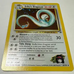 Erika's Dragonair 4/132 Gym Heroes Pokemon Unlimited Holo Rare NM SWIRL - Image 1