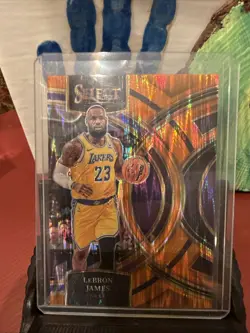 2023-24 Panini Select - Premier Level LeBron James #135 Orange Flash Prizm Mint - Image 1