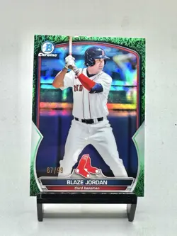 2023 Bowman Chrome Blaze Jordan Green Grass Refractor /99 Boston Red Sox ⚾🔥 - Image 1