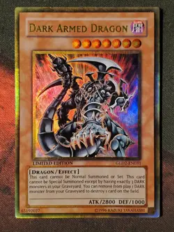 Yugioh Dark Armed Dragon GLD2-EN031 Ultra Rare Limited Edition Damaged/HP - Image 1