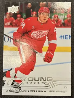Upper Deck 2025-26 Series 2 Young Guns Axel Sandin Pellikka #484 Red Wings RC - Image 1