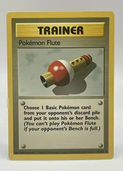 Flute Trainer 86/102 Base Set Non Holo Pokemon Card WOTC 1999 Vintage LP - Image 1