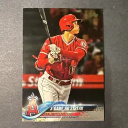 Topps 2018 Update Series Shohei Ohtani 3-Game HR Streak US189 Angels RC - Image 1