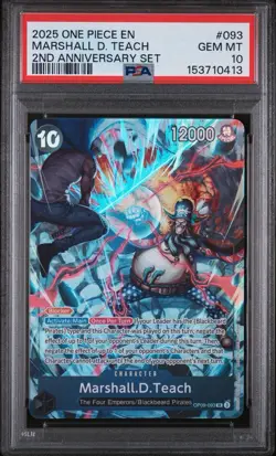 One Piece 2025 Marshall D. Teach 2nd Anniversary Set OP09-093 Promo ENG PSA 10💎 - Image 1
