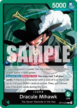 Dracule Mihawk OP14-020 L The Azure Sea's Seven One Piece - Image 1