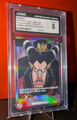 💎 One Piece Card Game TCG Magellan OP02-071 Alt Art CGC 8 Graded 💎 - Image 1