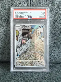 Pokemon TCG Slowpoke 204/198 Scarlet Violet Base Illustration Rare PSA 9 Graded - Image 1