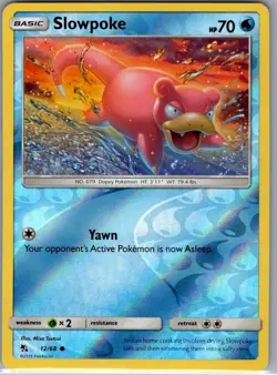 Slowpoke 12/68 Reverse Holo Hidden Fates - Pokemon Card - NM - Image 1