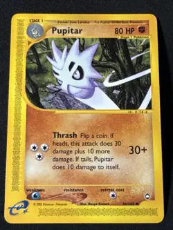 Pupitar 056/147 Aquapolis Regular Uncommon Kimura Art Pokemon Card Vintage - Image 1