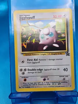 Jigglypuff 7 LP Black Star Promo Rare Pokemon TCG Card 2000 - Image 1