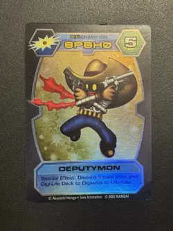 Digimon Deputymon DT-12 Holo Rare Card D-Tector Series 1 2002 Bandai - Image 3