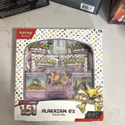 Pokemon TCG Scarlet & Violet 151 Alakazam ex Collection Box English 7 Cards 2023 - Image 1