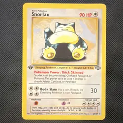 Pokemon TCG Snorlax Card 27/64 Jungle Set 1st Edition Rare NM/LP+ Vintage WotC - Image 1