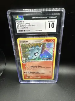 Pokemon Pupitar EX Delta Species 51/113 Reverse Holo CGC 10 Gem Mint Stamp Card - Image 1