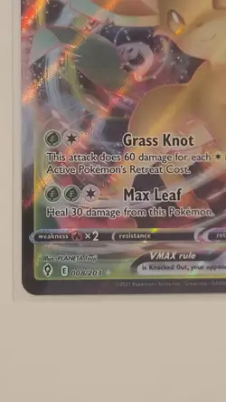 Pokemon TCG Leafeon VMAX Holo Ultra Rare Card Evolving Skies 008/203 NM - Image 3
