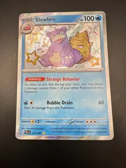 Pokemon Card Slowbro 117/091 Shiny Rare Paldean Fates - Image 1