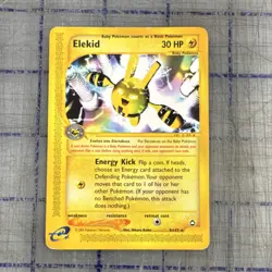 Pokemon Elekid Aquapolis 9/147 Regular Rare Baby 30HP Nintendo Card 2002 English - Image 1