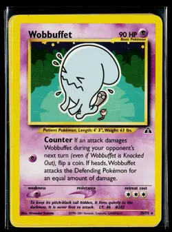 Pokemon TCG Cards Wobbuffet 35/75 Neo Discovery Rare LP NONHOLO - Image 1