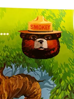 Vintage 1986 Smokey The Bear & Disney Gummi Bears Poster Forest Fires 24“ 1980s - Image 2